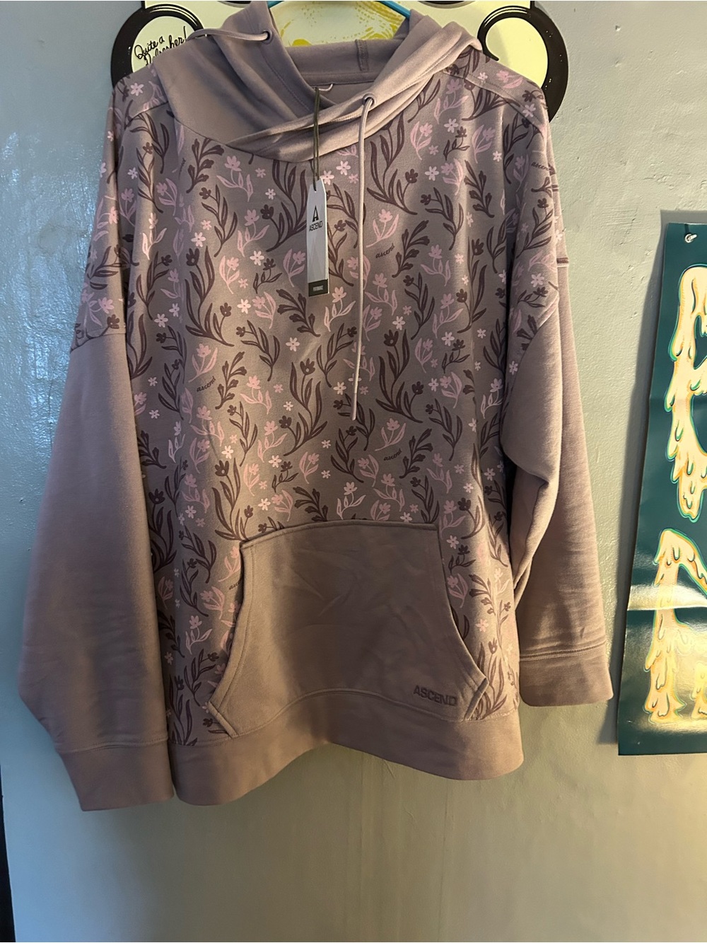 Ascend Lavender Floral Hoodie Sweatshirt